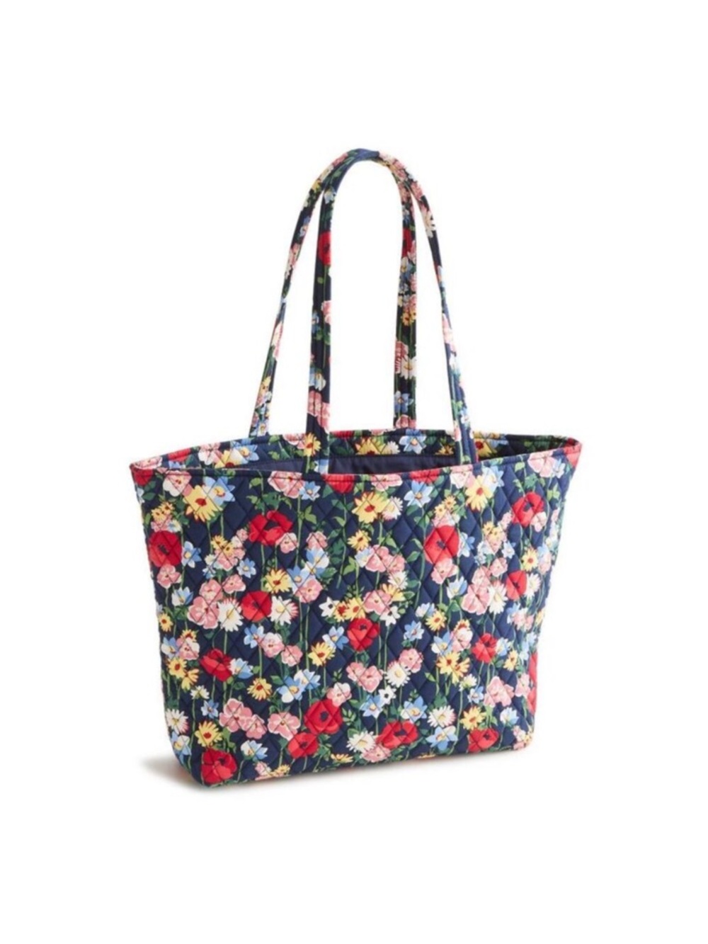 New Vera Bradley - Poppy Meadow East West Tote Bag -Navy Blue